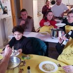 Das Traditionelle Nudelsuppen Essen bei Elke, nach dem morgentlichen Fasnet ausrufen